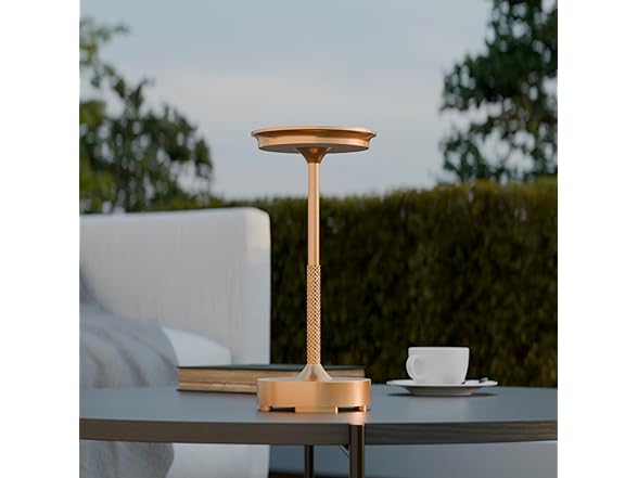 10.5" LED Outdoor Table Lamp Brass