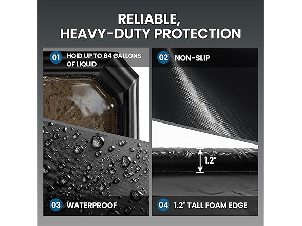 DremGara 7'9" x 16' Heavy-Duty Garage Floor Mat - 610GSM Commercial-Grade PVC Containment Mat with 1.2" Raised Edges to Trap Water, Mud, Snow & Oil, Waterproof Garage Floor Mat for Cars, Non-Slip (Open Box)