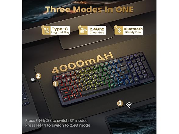 Redragon RGB Wireless Keyboard