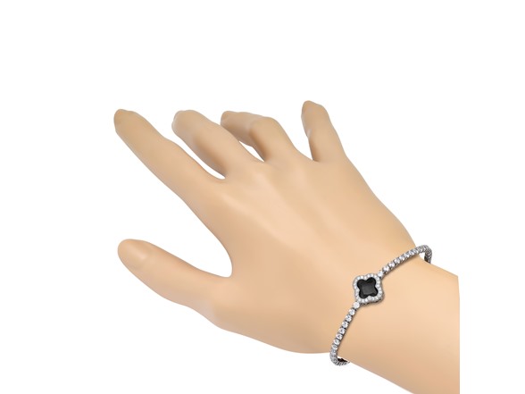 CZ Stone Square Charm Bracelet