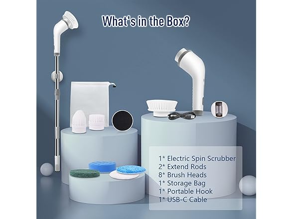 Katalic Electric Spin Scrubber,2023 New 8 in 1 