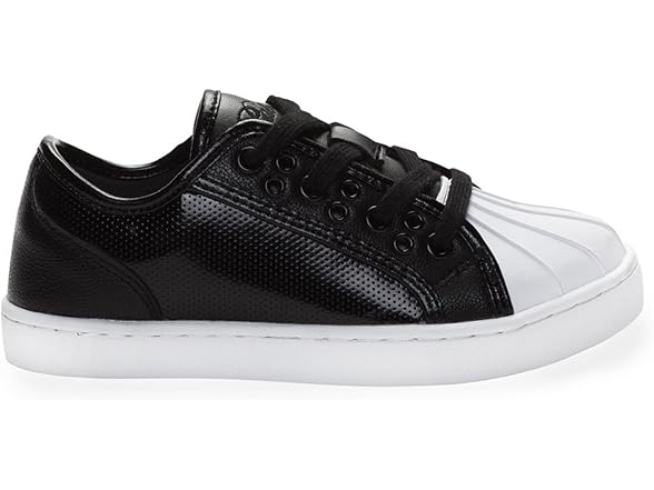 Pastry Unisex Fashion Sneakers Glossy, Paris Praline Style, Black & White,7