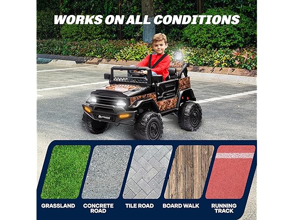 Outdoor Cruiser 12V Ride-On Car, Camo