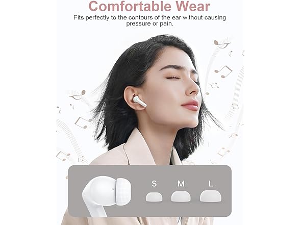 HUIFU Bluetooth Wireless Earbuds, Blush