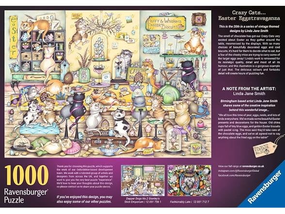 Crazy Cat's Easter Eggstravaganza 1000 Piece Puzzle