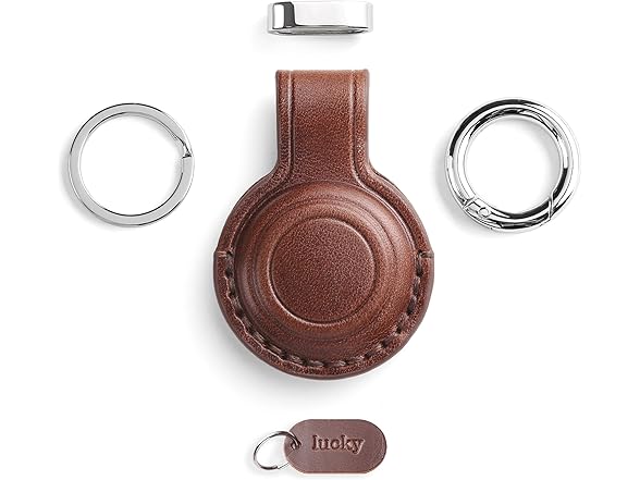 Genuine Leather AirTag Keychain Holder