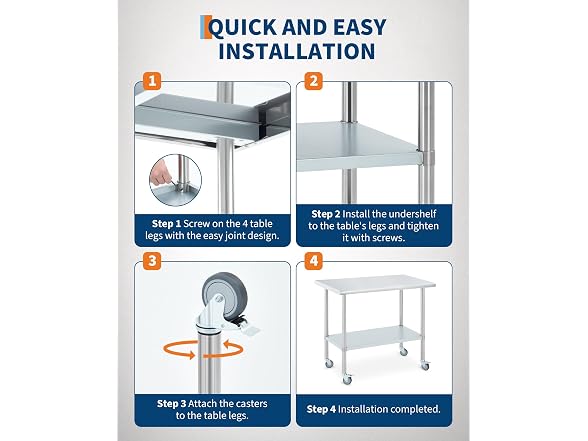 Stainless Steel Commercial Prep Table
