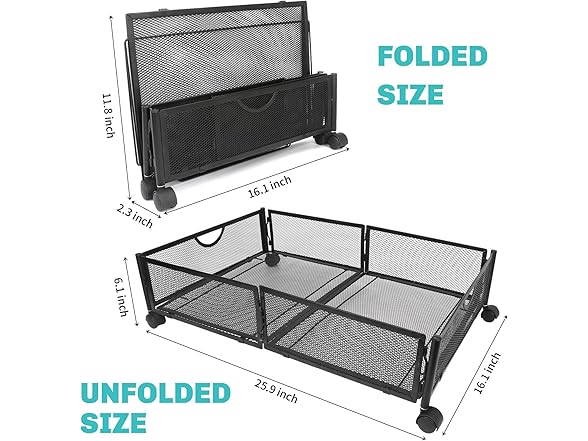 Kmise 2 pcs Underbed Storage With Wheels