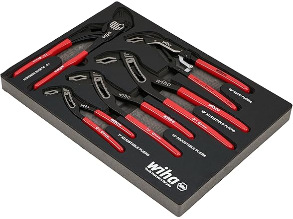 Wiha 34691 5pc Grip V-Jaw Tongue & Pliers Tray Set