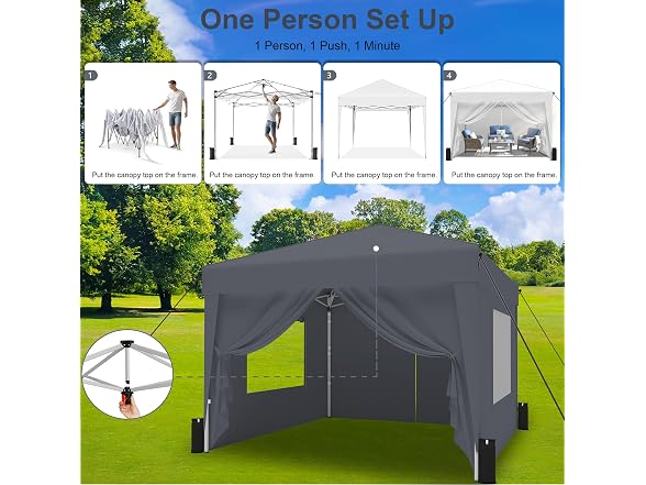 SANUMY Portable 10x10 Pop Up Canopy Tent