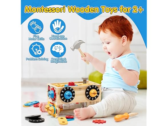 Lehoo Castle Wooden Toddler Tool Bench