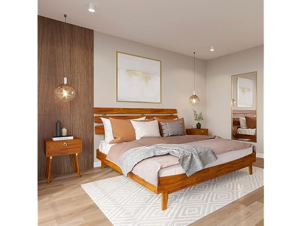 Bme Caden King Size Bed Frame and Adjustable Headboard, 15"