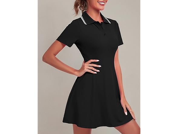 Fkeep Women Golf Dress Tennis Dresses (Black Dress