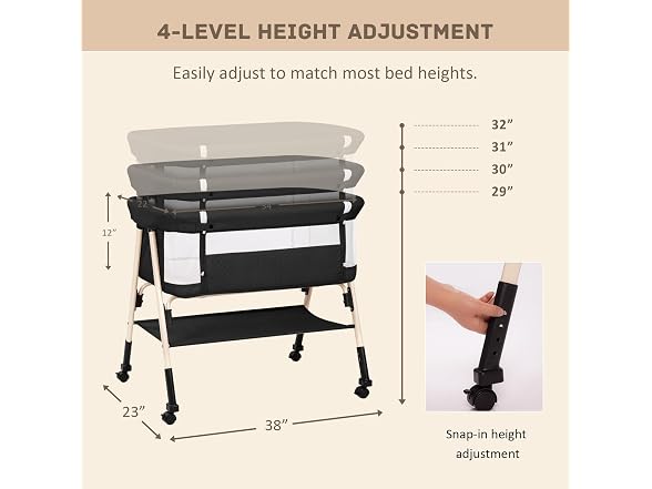 Bolmen Black Baby Bassinet Bedside Sleeper