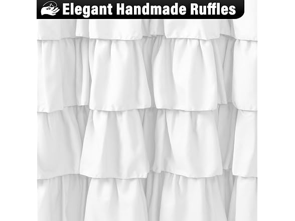 Seasonwood White Ruffle Shower Curtain