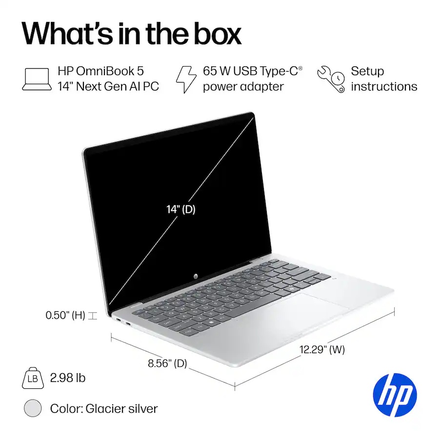 HP OmniBook 5 14" 2K OLED Touchscreen Laptop - Gallery 4