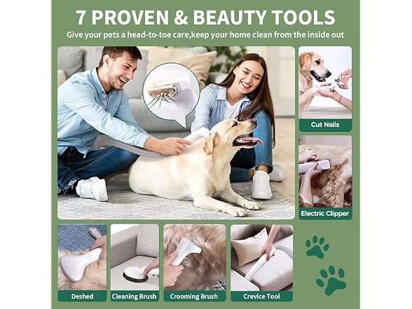 Dog Grooming Vacuum Kit Brush for Shedding