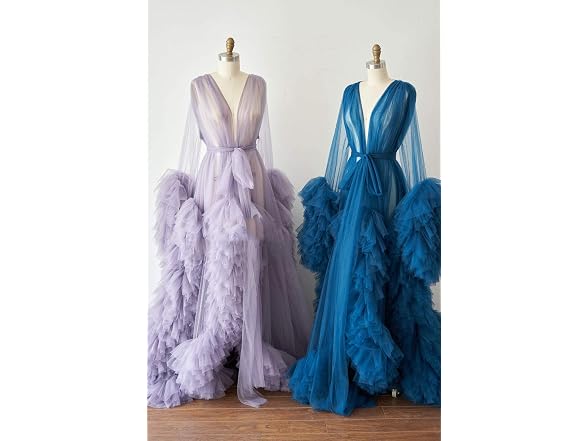 BathGown (L) Sexy Illusion Long Lingerie Robe