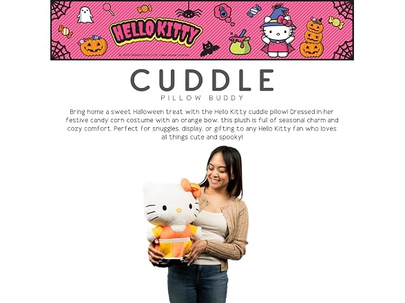 Franco Hello Kitty Halloween Candy Corn Pillow
