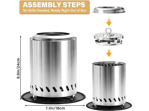HGD Small Tabletop Fire Pit 9.6x7.1in