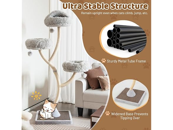 Tangkula Tall Cat Tree, 70 Inch Multi-Level