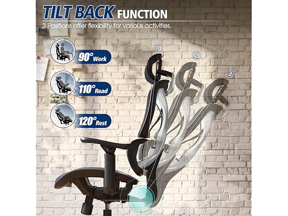 Ergonomic Office Chair, Big and Tall, Black