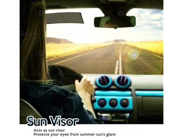 Zone Tech SS0005 Cling Glare Reducer Sun Shade Side Window 