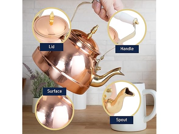 Classic Cuisine Copper Tea Kettle