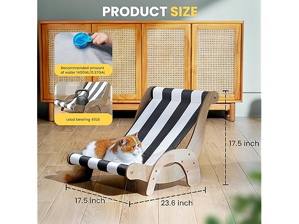 Cooling Cat Hammock Chair with Water Mat