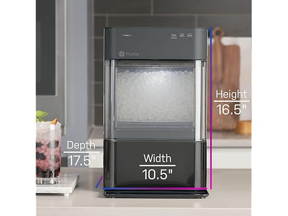GE Profile Opal 2.0 Countertop Nugget Ice Maker Black Stainless Steel