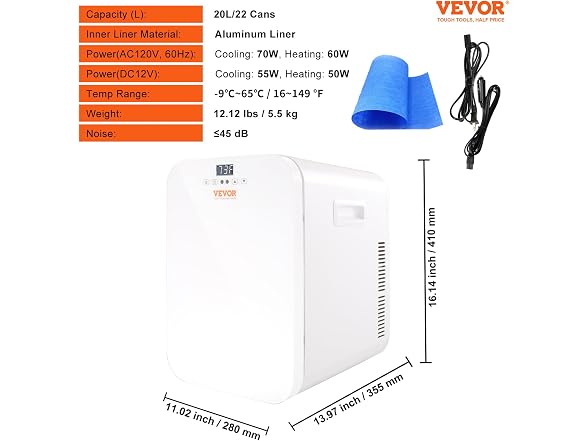 VEVOR Mini Fridge, 20L Skincare Fridges