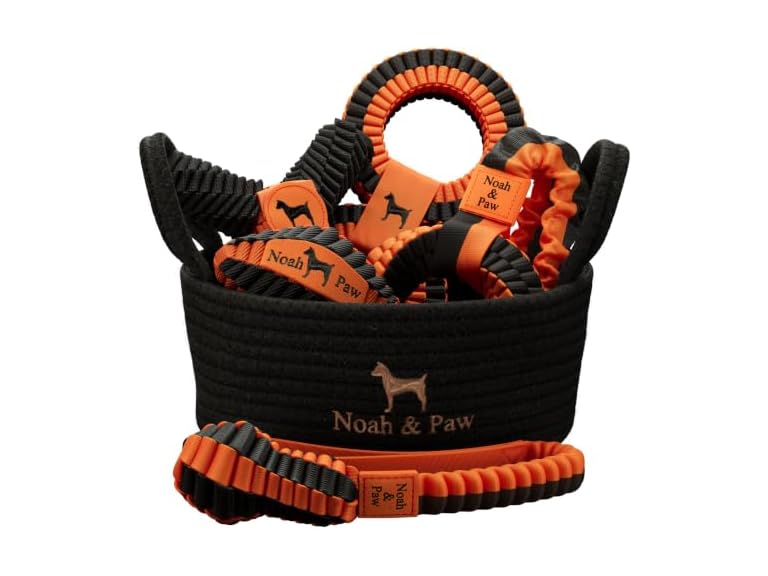NOAH & PAW Luxury Dog Toy Gift Basket- Black