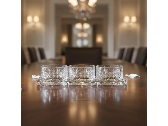 Lorren Home Trends Crystal Glass Serving Set 