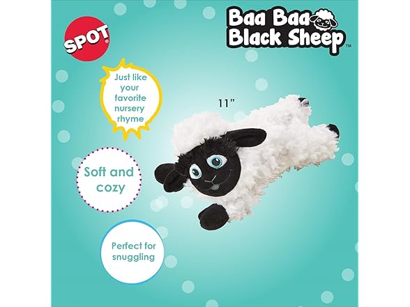 SPOT Baa Baa Black Sheep Plush Dog Toy