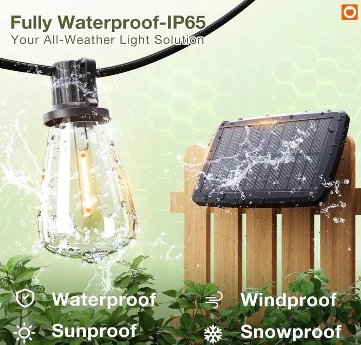 Hakol 54FT(48+6) Solar String Lights Outdoor - Gallery 12