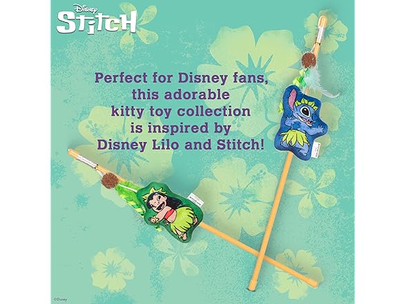 Disney for Pets Lilo and Stitch 2pk Feathered Wand