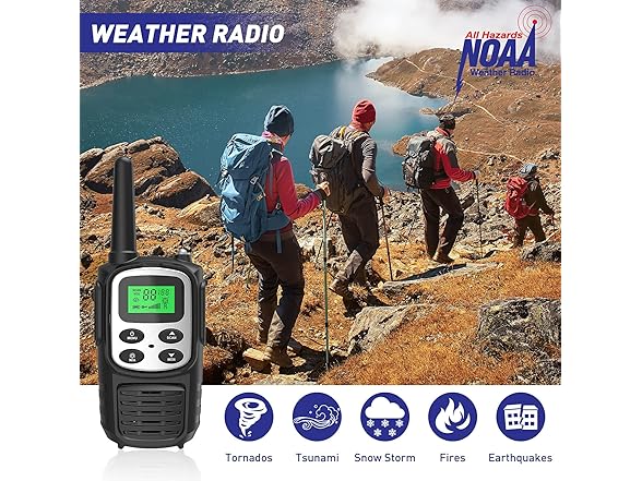 (2 PACK) Fvamom Rechargeable Long Range Walkie Talkies