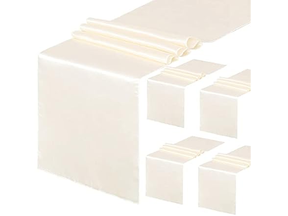 LuoluoHouse 5 Pack Ivory Table Runners