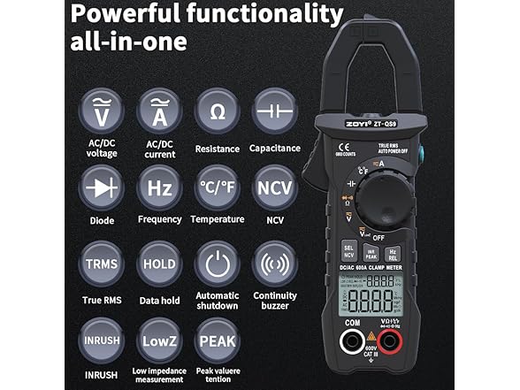 ZOYI Clamp Meter Multimeter 6000 Counts Clam