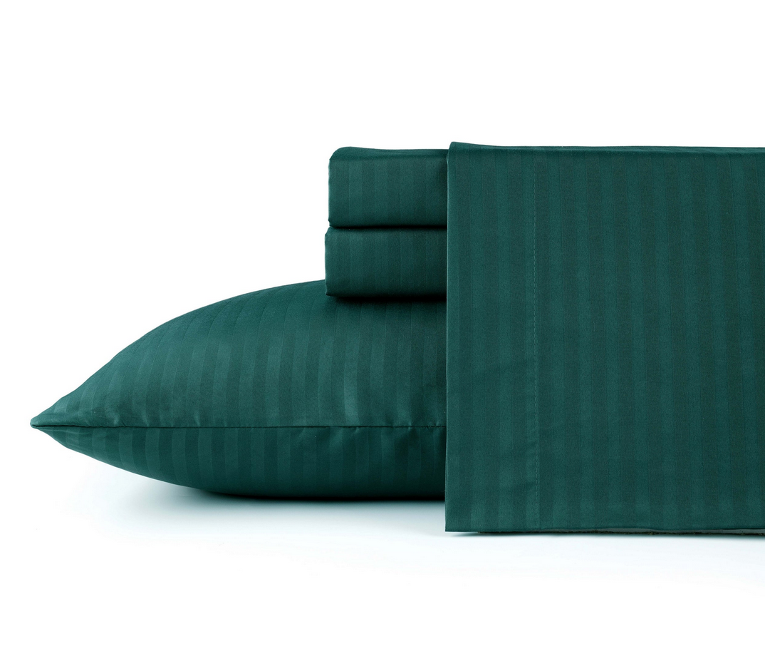 Bibb Home 1500 Series Damask Stripe 4 Piece Sheet Set - Gallery 17