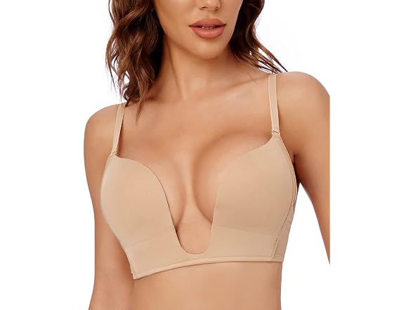 Wekofi Women (40D) Plunge Bras Low Back Bra