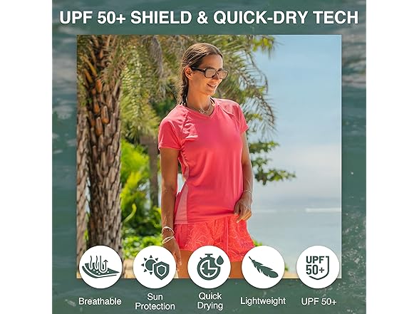 Kanu Coral/Pink Active Swim Top (S)