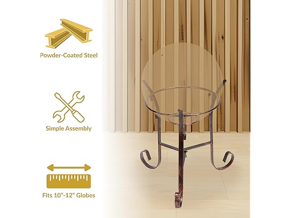 Sunnydaze Bronze Steel Gazing Ball Stand, 9"