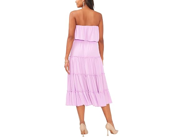 1.STATE Strapless Smocked Waist Tiered Maxi Dress