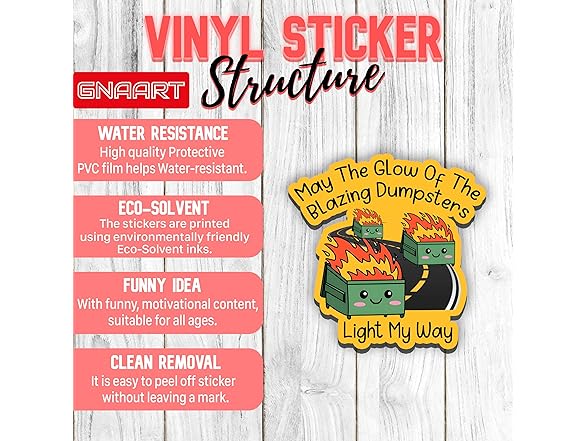 GNAART Funny Dumpster Fire Sticker