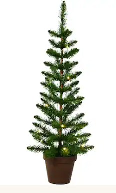 Santa's Workshop, Inc 3' Pre-Lit Green PVC Slim Tree - Gallery 2