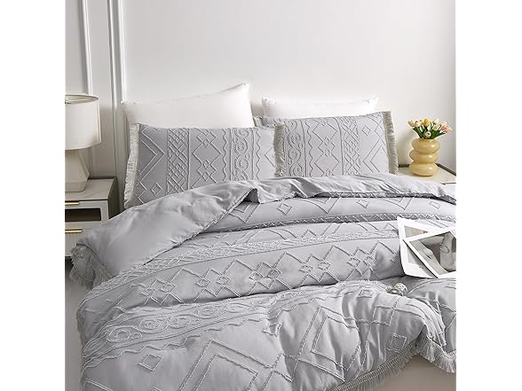 Arianaut Boho Queen Comforter Set Grey