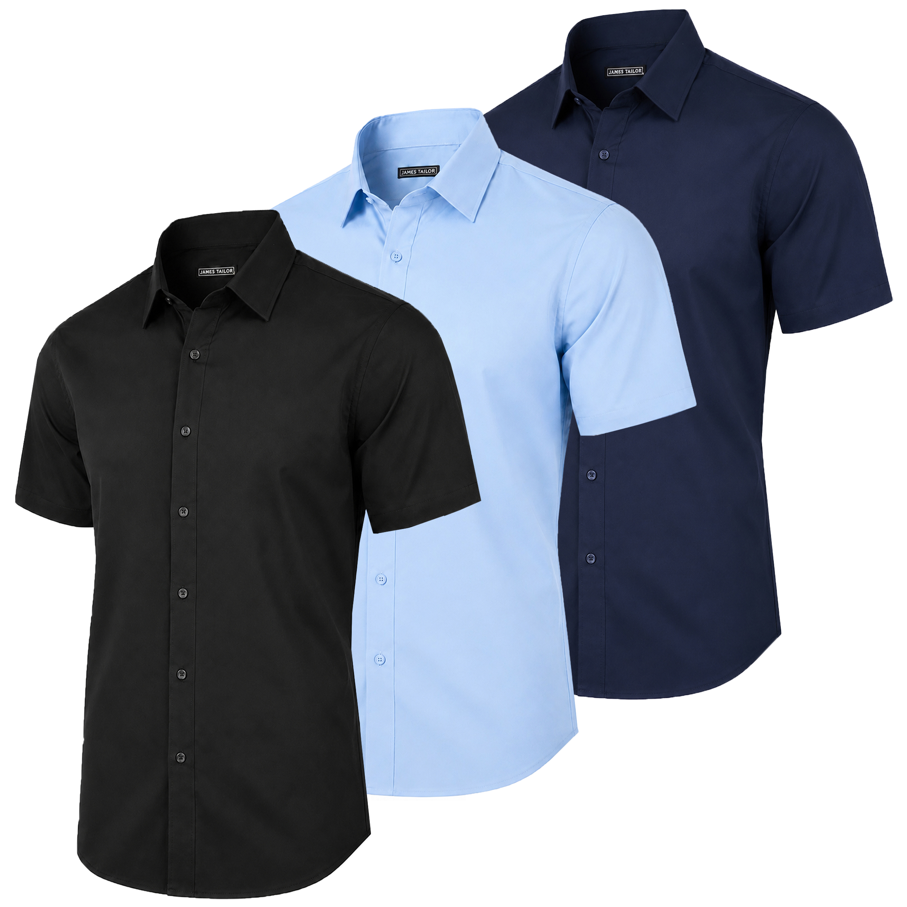 3Pk Mens S/S Stretch Dress Shirt - Gallery 22