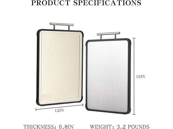 Stainless Steel Cutting Board (16”×12”)