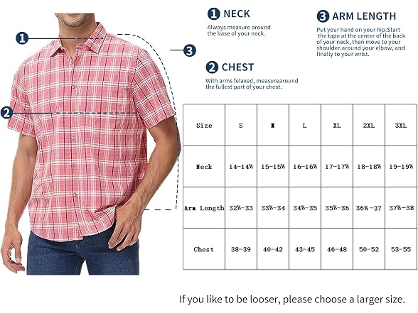 Mcedar Men (M) Slim Button Down Shirts Short Shirt